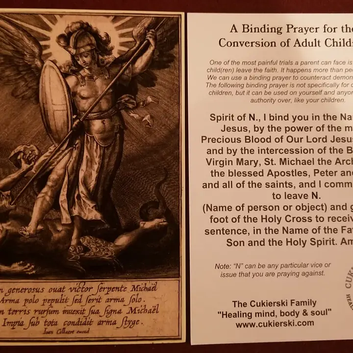 Prayer Card-Binding Prayer for Conversion of Adult Children (Package of 10) - Master