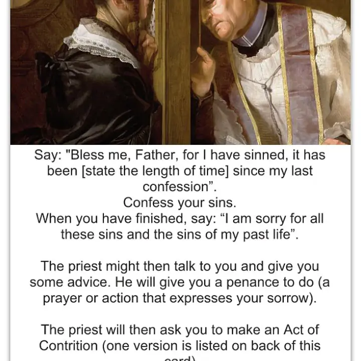 Prayer Card-How to go to Confession (Package of 10) - Master